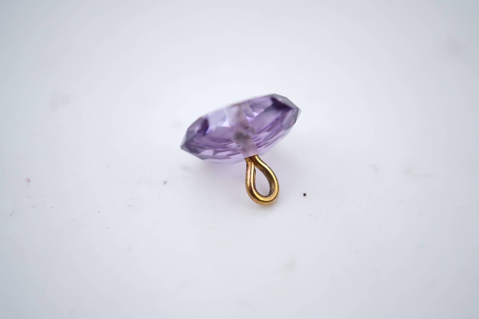 A rare set of amethyst and seed pearl buttons, circa 1900
